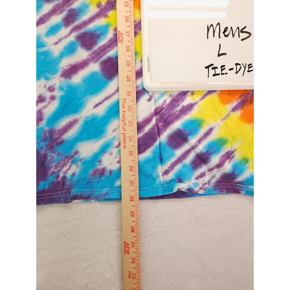 Delta Casual Crew Neck Short Sleeve T Shirt Adult Mens Size L Tie-dye Multi - Picture 8 of 9